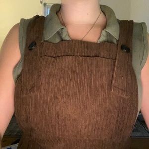 brown corduroy jumpsuit overalls